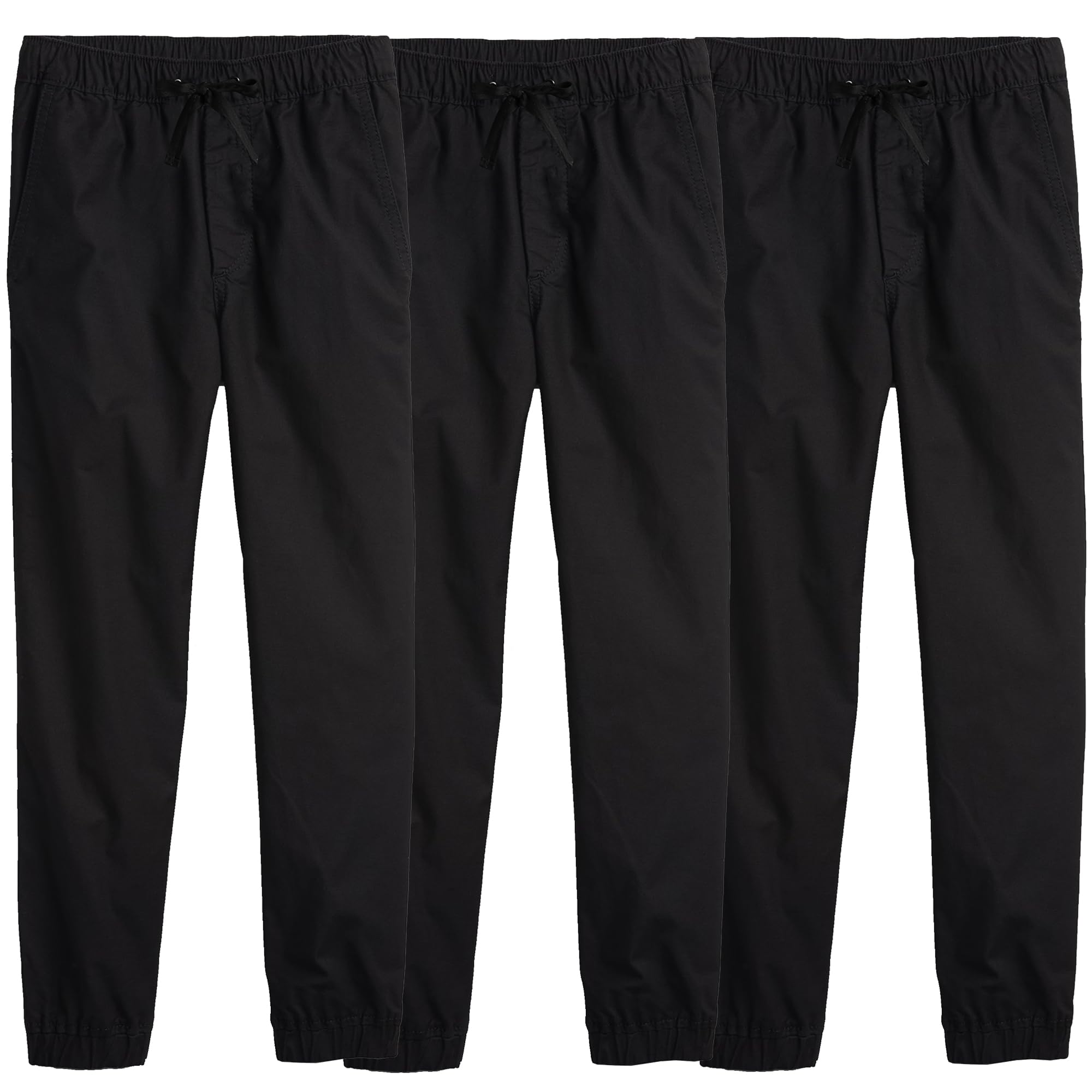 3PK Boy's Classic Stretch Twill Joggers - Gallery 15