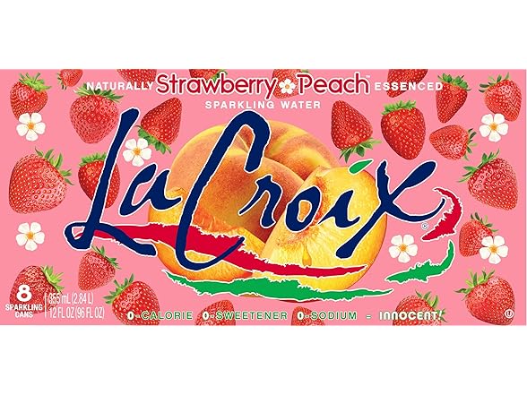 8PK La Croix Sparkling Water, Strawberry Peach
