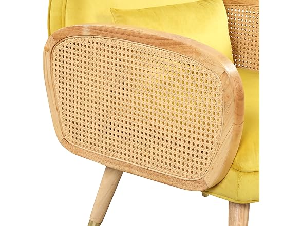 SPOFLYINN Upholstered Rattan Chair