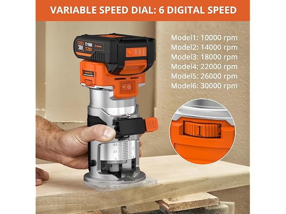 TILSWALL USPRRT02 Cordless Trimmer Router Orange