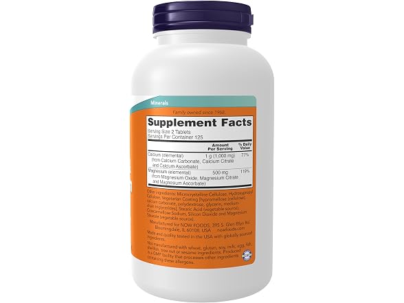 NOW Foods Calcium Magnesium 250 Tablets