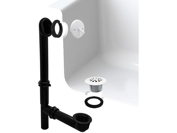Westbrass 14in Tub Waste Overflow White