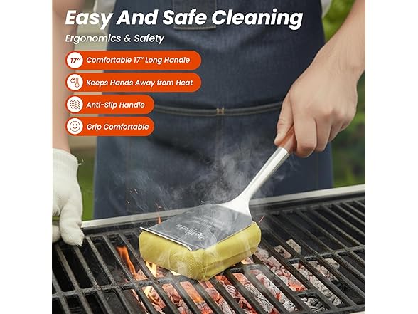 Bristle Free Grill Brush W/ Scraper