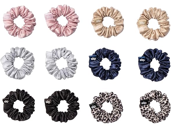 slip Silk Minnie Scrunchies - Set of 12, Classic