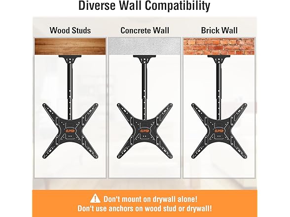 ELIVED Outdoor Ceiling TV Mount | 26-65in