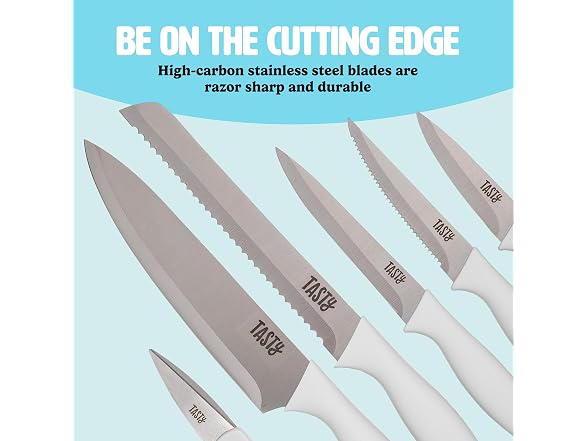Tasty Kitchen Knife Set with Block White