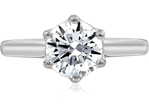 Amazon Essentials Women Ring Solitaire 2ct Platinu