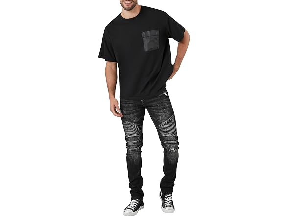 Forever 21 (32) Stretch-Denim Moto Skinny Jeans