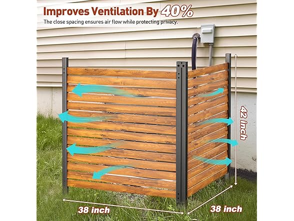 GREENER Privacy Screens 2PCS 38" W x 42" H Shutter Style