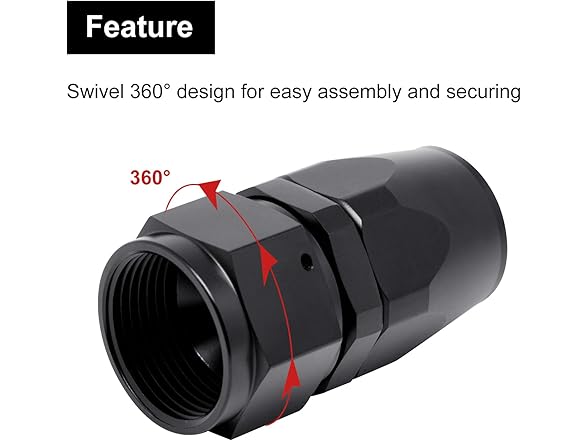 VehiMata 4AN Hose End Fitting 2pc