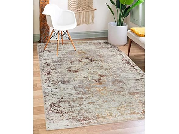 Superior Vintage Medallion Washable Rug Dove Collection