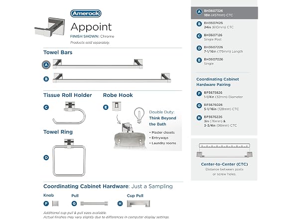 Amerock Appoint 18" Chrome Towel Bar