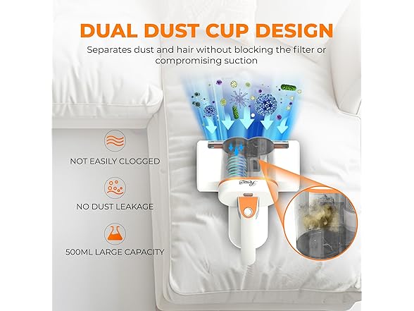 Rosewill UV Mattress Vacuum Orange