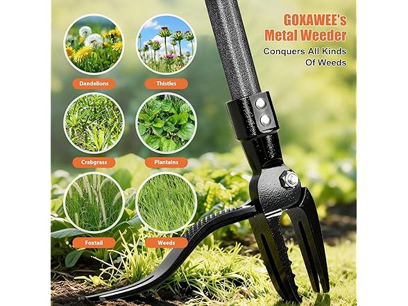 GOXAWEE W0568 Metal Stand Up Weed Puller Tool