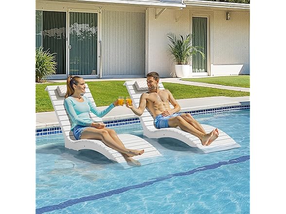 White In Pool Lounge Chair