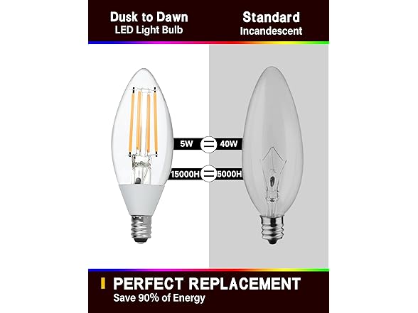 UNILAMP W0860 Dusk to Dawn Light Bulbs