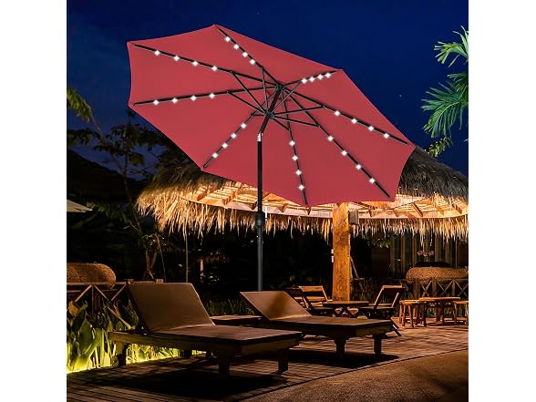 YSSOA 9ft Solar LED Lighted Patio, Red - Gallery 7