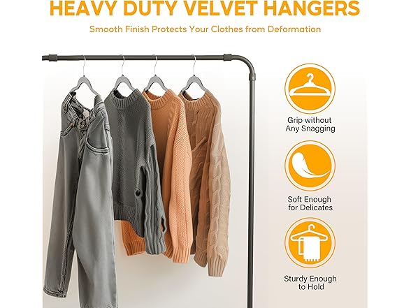 HealSmart 30 Pack Heavy Duty Velvet Hang