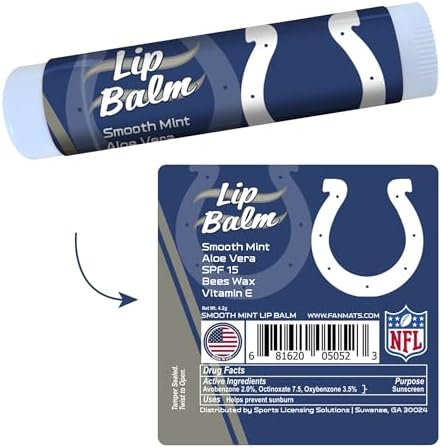 FANMATS 34668 Indianapolis Colts Smooth Mint SPF 15 Lip Balm
