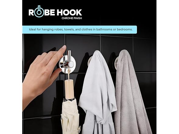 HIGHCRAFT Single Robe Hook in Chrome, Modern Bathroom Hook