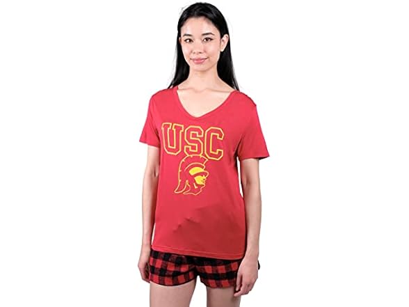 TROJANS Womens PJ Set Cardinal Red