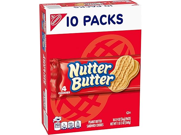 Nutter Butter Peanut Butter Cookies, 10 Snack