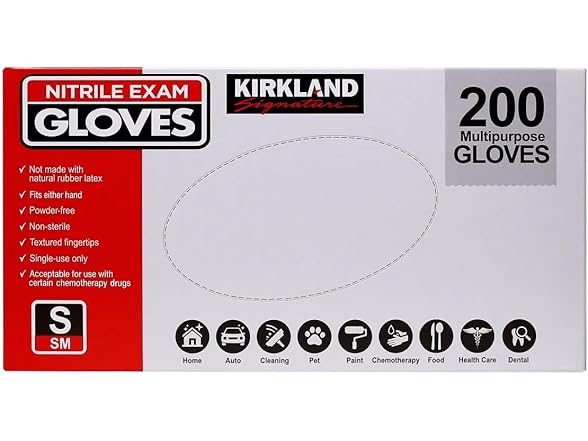 Kirkland Small (400 Gloves) Nitrile Exam Gloves