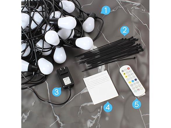 100ft Outdoor String Lights | RGBW | Remote