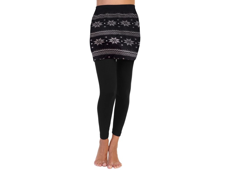 Angelina 021_SNOW_1_S-M Small - Medium Blend Mini Skirt Leggings, Regular and Queen Size Snowflake (1 Pack)