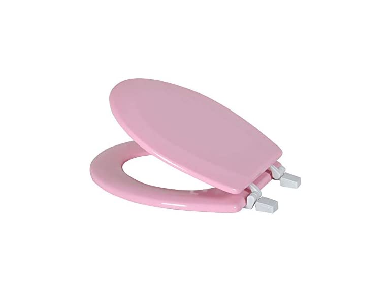 J&V Textiles 808-PK Toilet Seat With Beveled Edge Pink