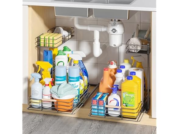 2 Pack Under Cabinet Storage Organizers