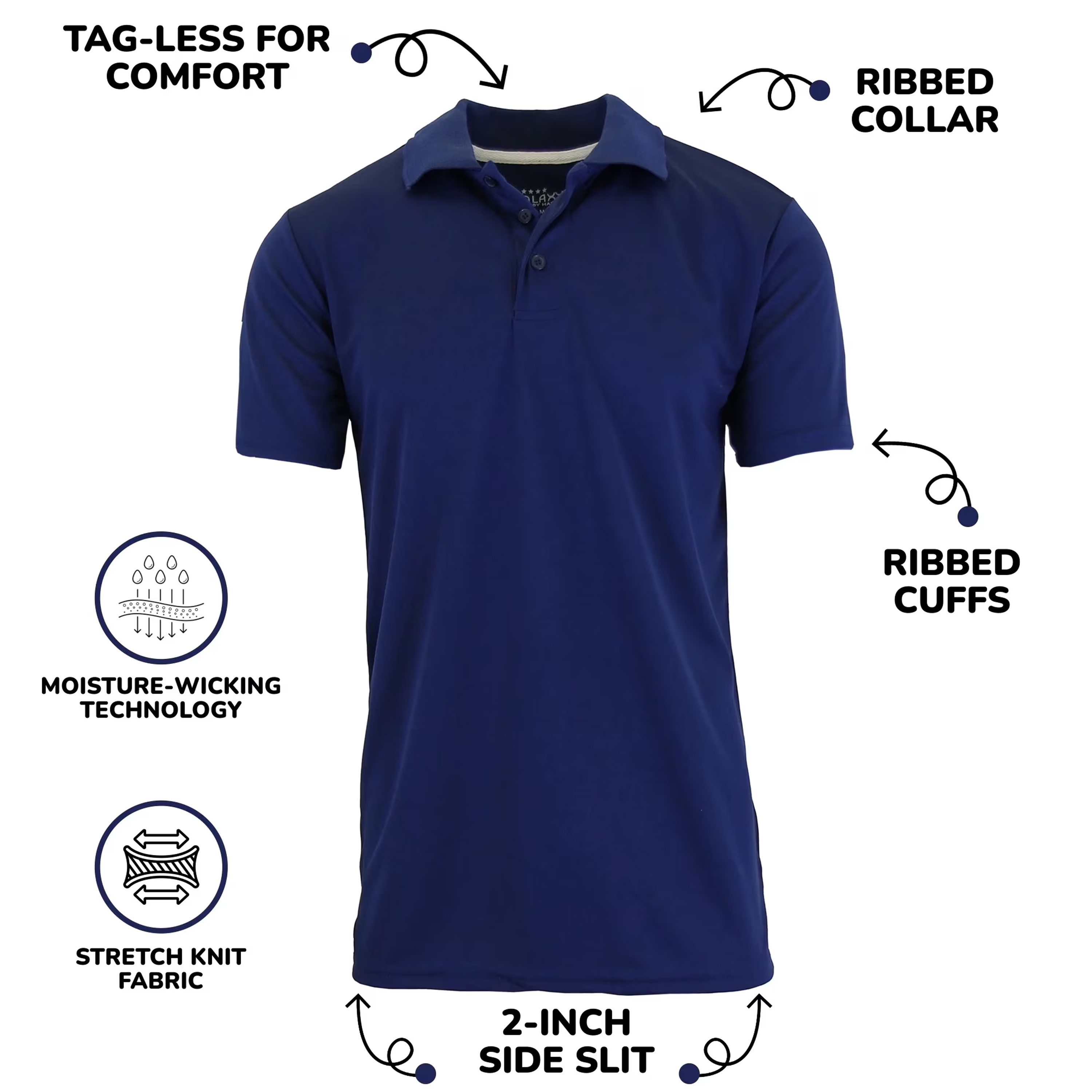 6Pk Mens Short Sleeve Performance Polos - Gallery 9