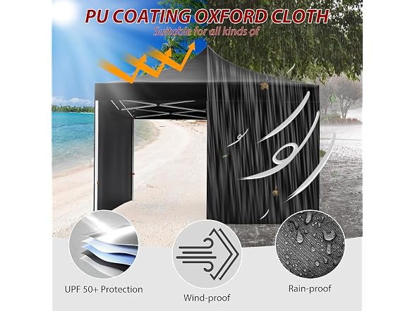 10FTx10FT Pop-Up Waterproof Windproof and Uv-Proof - Gallery 8