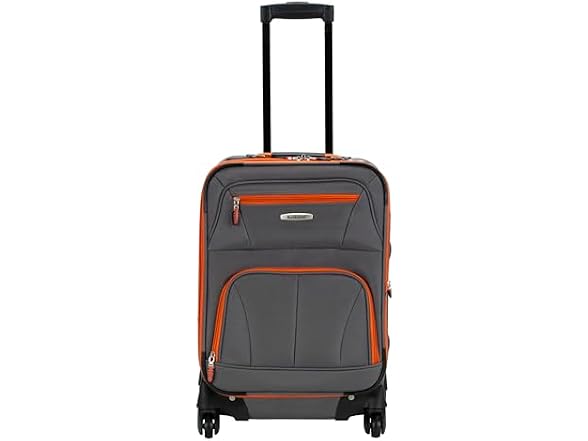 Rockland Pasadena Expandable Spinner Carry-on 19", Charcoal