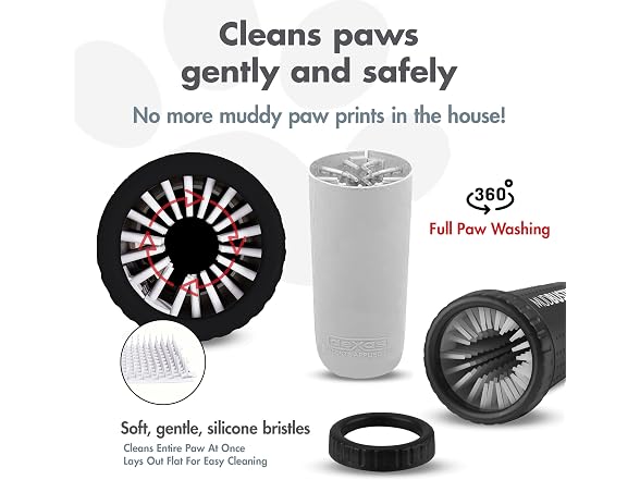 Dexas Medium Dog Paw Cleaner, Matte Black