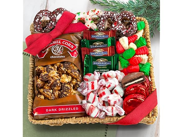 Gift Inside Holiday Choc Candy Basket