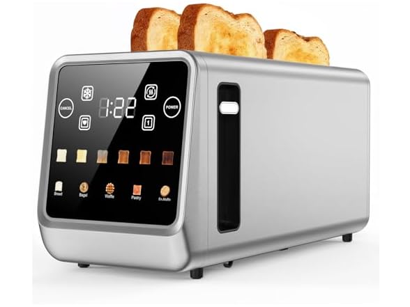 4 Slice Touch Screen Toaster Wide Slot