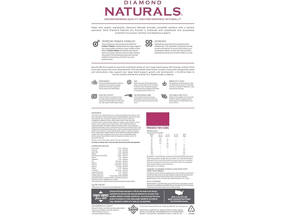 Diamond Naturals Large Breed Puppy 40 lb