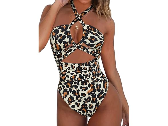 Hilor Girls (18) Swimwear Plunge V Neck Swimsuit