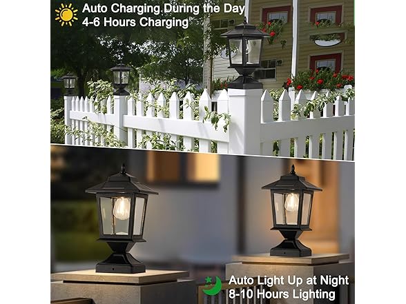 4x4 Wooden Post Cap Lights 2  Pck