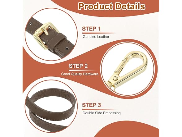 uxcell Genuine Leather Purse Strap,