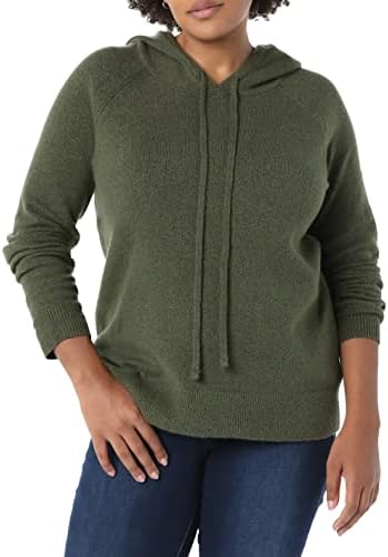 Amazon Essentials Women's Soft Touch Hooded Pullover Sweater, Olive, X-Small