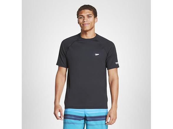 Speedo Regular-Fit Swim Shirt, Black (S)