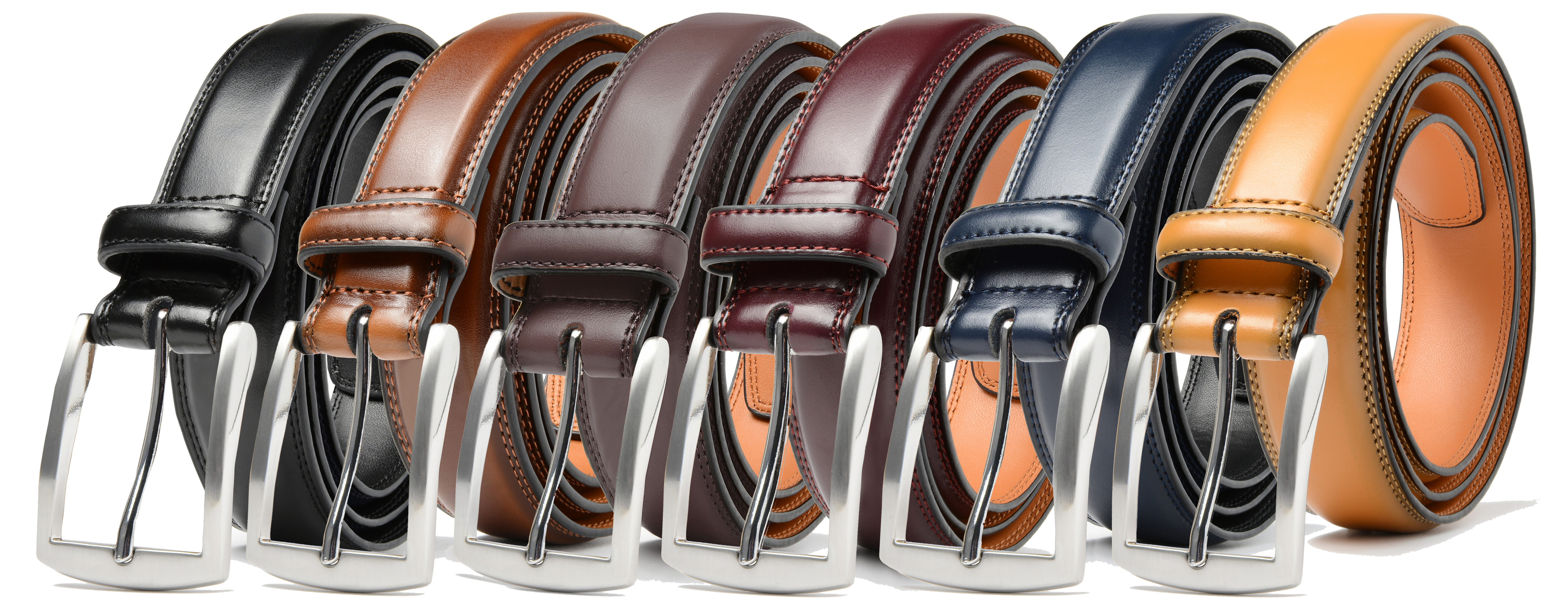 1, 2, 3, 4, 6-Pack Leather Dress Belt - Gallery 62