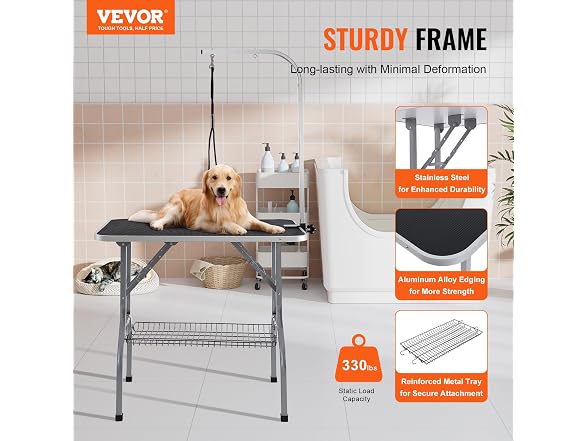 VEVOR Pet Grooming Table Arm with Clamp, 36''x24''
