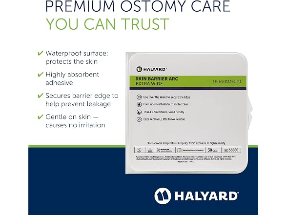 HALYARD Ostomy 1/3 Circle Xtra Wide Hydrocolloid