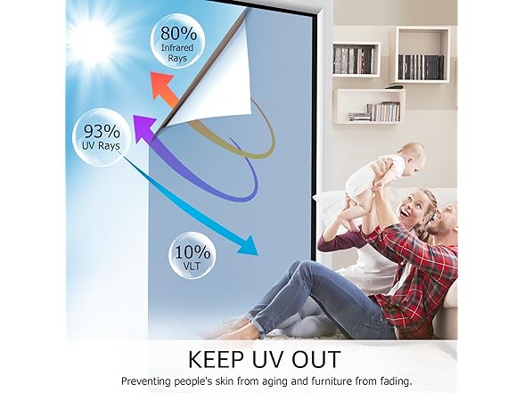 HIDBEA One Way Mirror Window Film