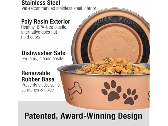 Loving Pets Bella Dog Bowls- Stainless Steel