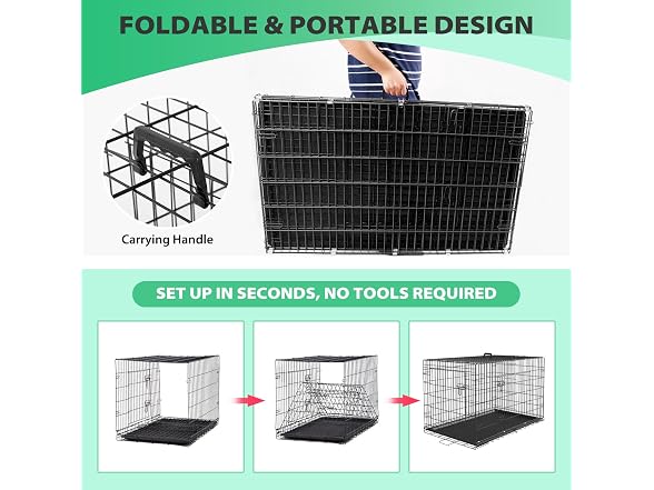 BestPet | Dog Crate | 24" | Black | Foldable