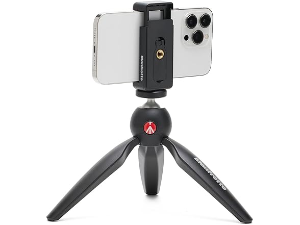 Manfrotto Pixi Mini Tripod with Smartphone Clamp, Black